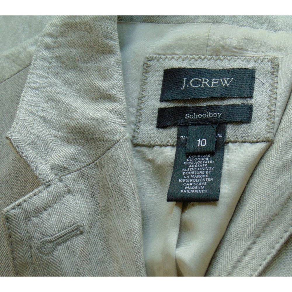 J. Crew Flax Beige Metallic Schoolboy Jacket 10 - Picture 8 of 8